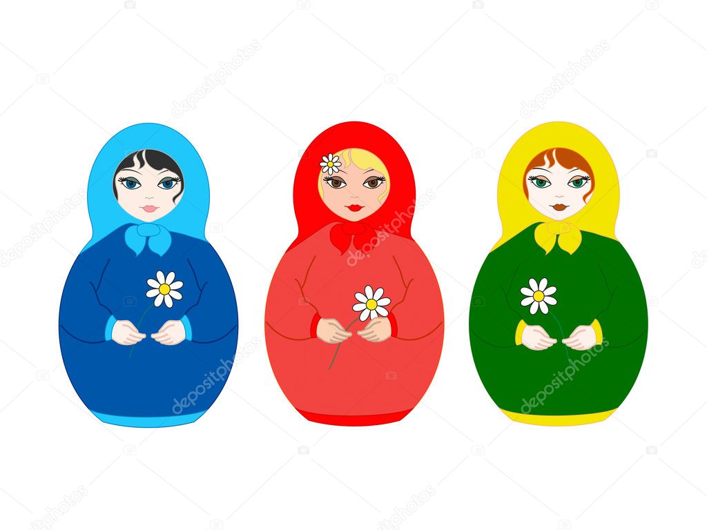 Three dolls Matryoshka