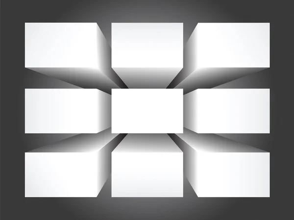 Bandeiras retangulares brancas 3D — Vetor de Stock