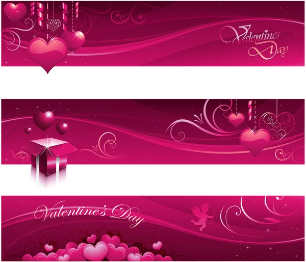 Банери для вітальних листівок Валентина — стоковий вектор
