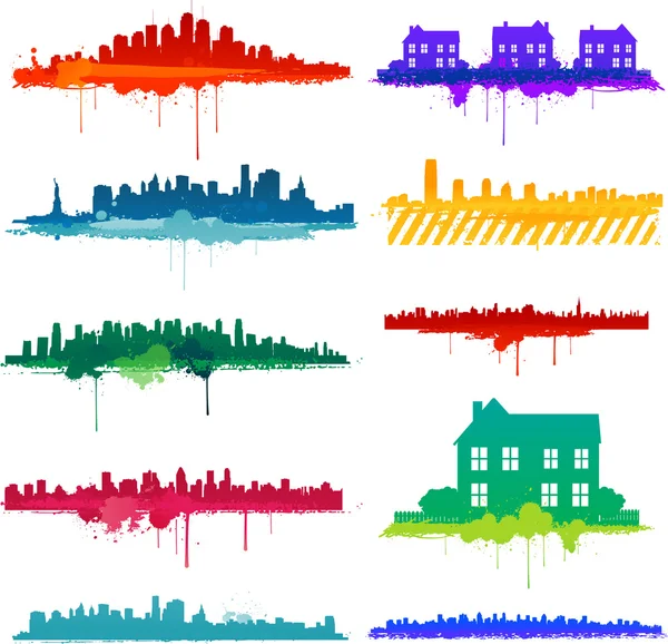 Peinture splat design de la ville — Image vectorielle
