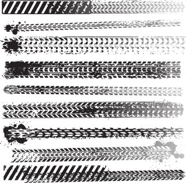 Set of tire tracks clipart
