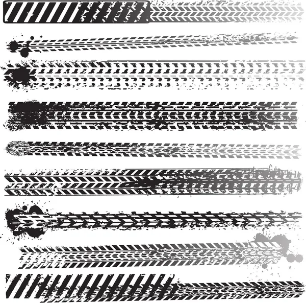Ensemble de traces de pneus — Image vectorielle