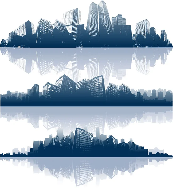 Cityscapes silhuetas fundo — Vetor de Stock