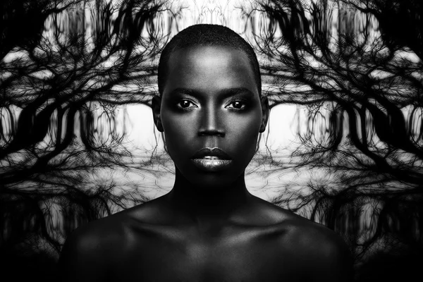Negro africano joven sexy modelo estudio retrato —  Fotos de Stock