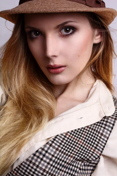 Young blonde lingerie fashion model studio shot isolated — Stock Photo, Image