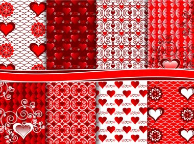 Vector set of scrapbook paper for Valentine's Day clipart