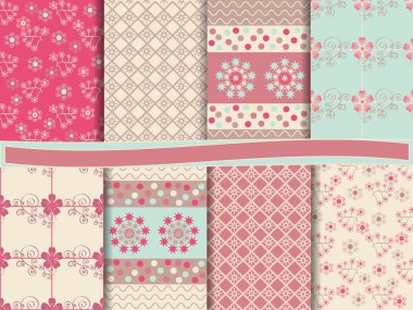 Vector set of abstract floral scrapbook clipart