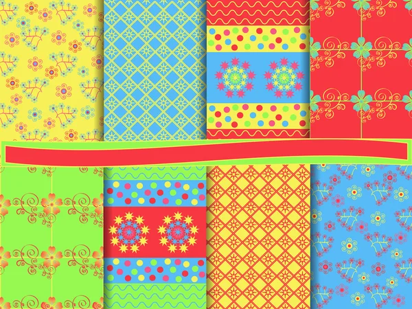 Vector floral conjunto abstrato de papéis, scrapbooks — Vetor de Stock