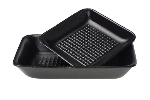 Black Styrofoam Trays — Stock Photo, Image