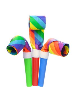 Multicolor party blowers clipart