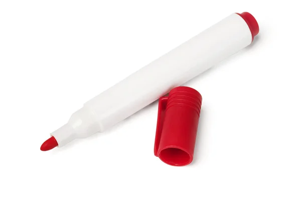 Červená značka pero — Stock fotografie