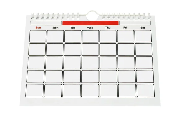 Blank Calendar Page — Stock Photo, Image