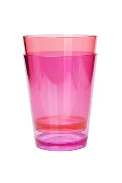 Красочные пластиковые чашки — стоковое фото