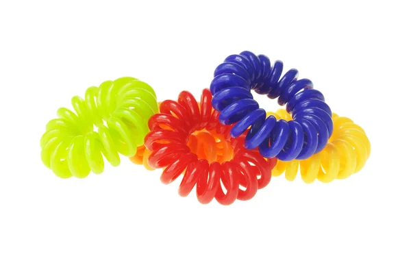 Gravatas de cabelo elástico espiral colorido — Fotografia de Stock