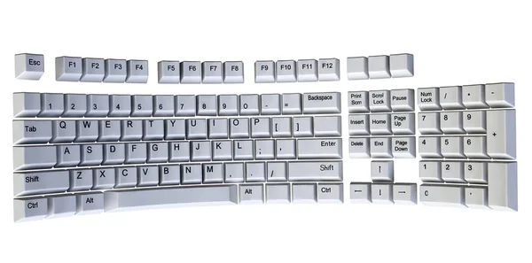 3d White Computer Keyboard — Stock Photo, Image