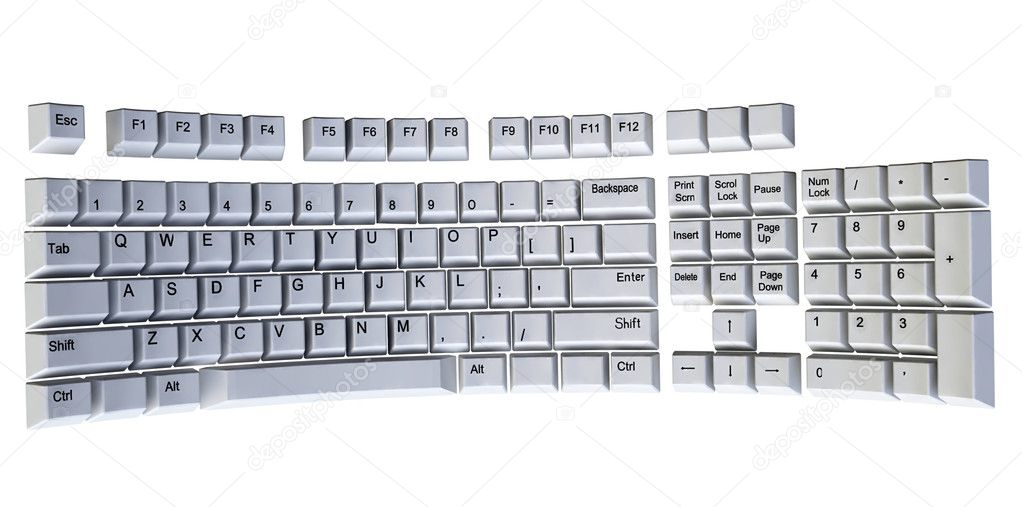 3d White Computer Keyboard