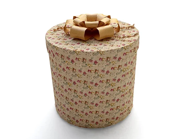 Gift Box with Gold Ribbon — Stock Photo, Image