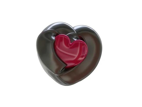 Chocolate 3D corazón —  Fotos de Stock