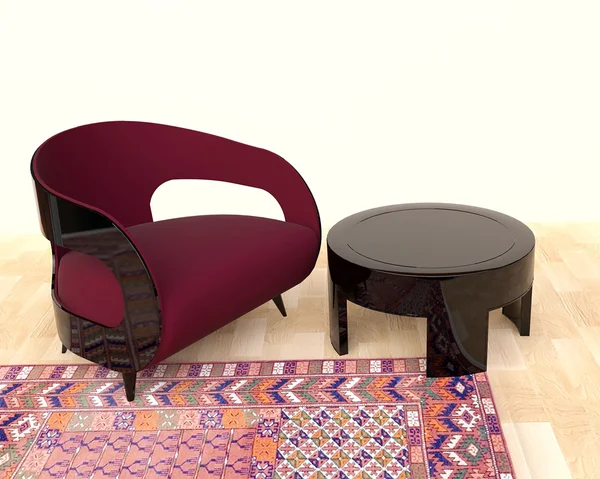 Table ronde moderne avec fauteuil — Photo