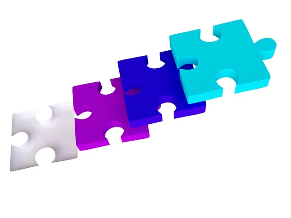 Jigsaw Puzzles in Blue and Violet — Stock Photo, Image
