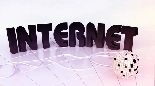 Illustration av ordet "internet" — Stockfoto