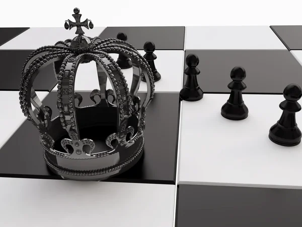 Chess King Leading his Soldiers — Stock Photo, Image