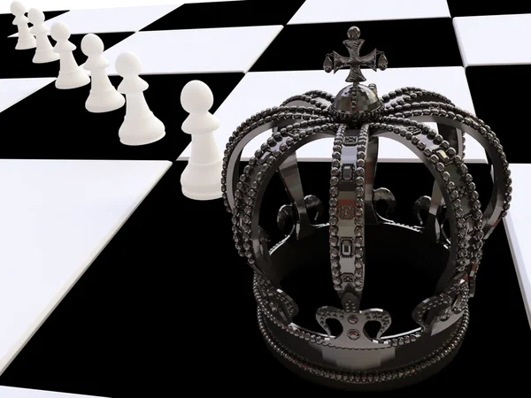 Estratégia de xadrez em 3D — Fotografia de Stock
