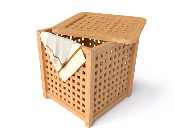 Wäschekorb aus Holz — Stockfoto