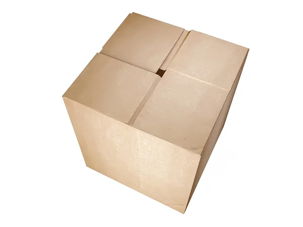 Geïsoleerde kartonnen doos — Stockfoto