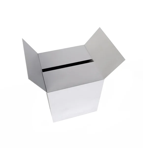 Изолированный пустой белый ящик — стоковое фото