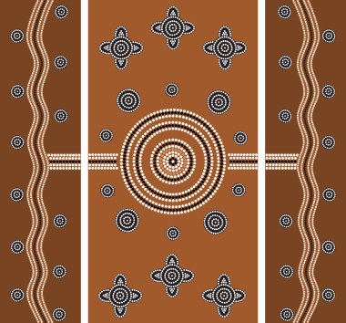 Illu. based on aboriginal style of dot painting depicting worldw clipart