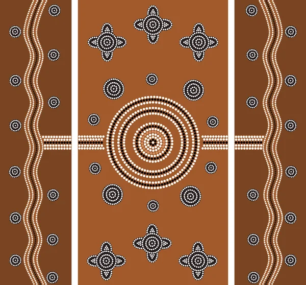 Illu. baseado no estilo aborígene da pintura de ponto que descreve o mundo — Fotografia de Stock