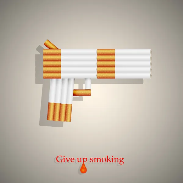 O conceito de uma arma de cigarros. Ilustração vetorial. Eps10 — Vetor de Stock
