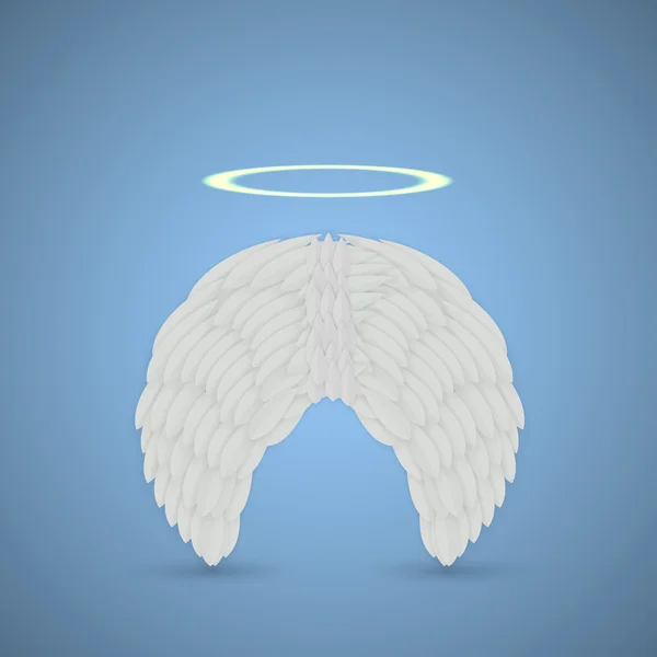 青色の背景色の天使の羽をベクターします。eps10 — ストックベクタ