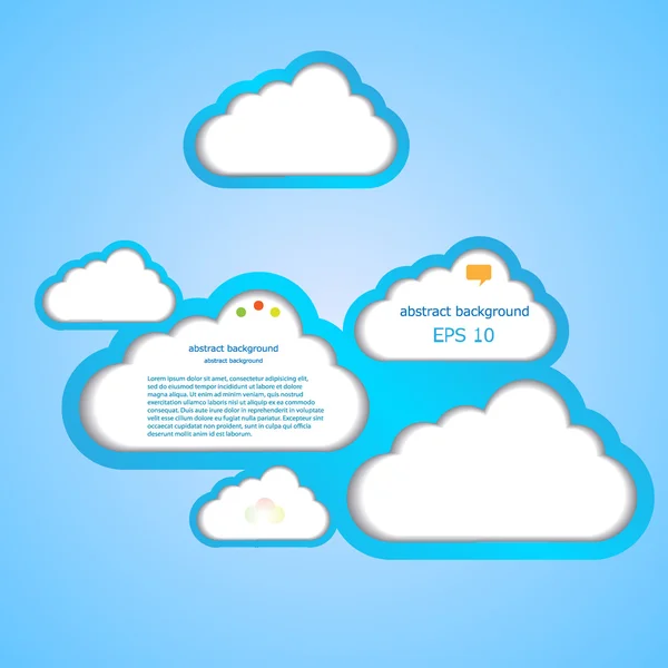 Διανυσματικά υπολογιστών σύννεφο αυτοκόλλητα σε μπλε φόντο. eps10 — Διανυσματικό Αρχείο