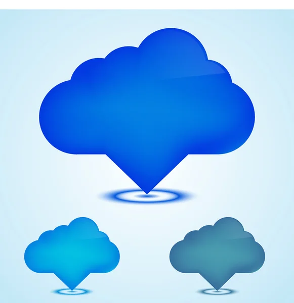 Adesivi nuvola computer vettoriale su sfondo blu. Eps10 — Vettoriale Stock