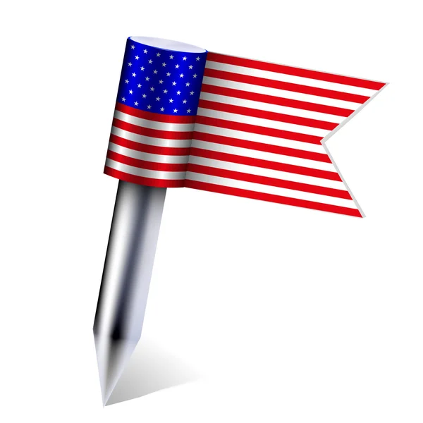 米国の国の国旗が白で隔離されるベクターします。eps10 — ストックベクタ