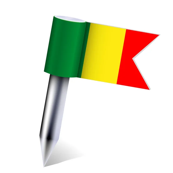 Bandera del país Vector Mali aislada en blanco. Eps10 — Archivo Imágenes Vectoriales