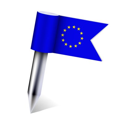 Avrupa Birliği ülke bayrağı üzerinde beyaz izole vektör. eps10