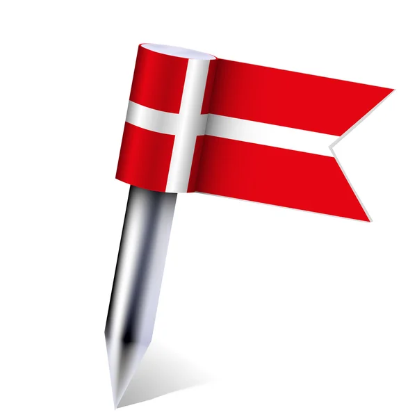 Vector Bandera de Dinamarca aislada en blanco. Eps10 — Archivo Imágenes Vectoriales
