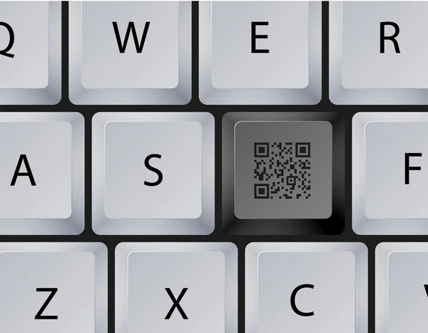 Vektorové klávesnice s qr kódem tlačítkem. eps10 — Stockový vektor