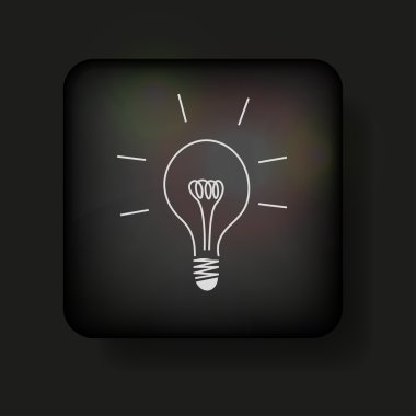 Vector light bulb icon on black. Eps10 clipart