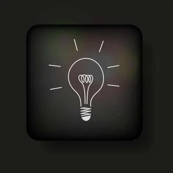 Icona della lampadina vettoriale su nero. Eps10 — Vettoriale Stock