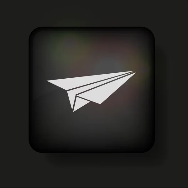 Vector origami plane icon on black. Eps10 — Stock Vector