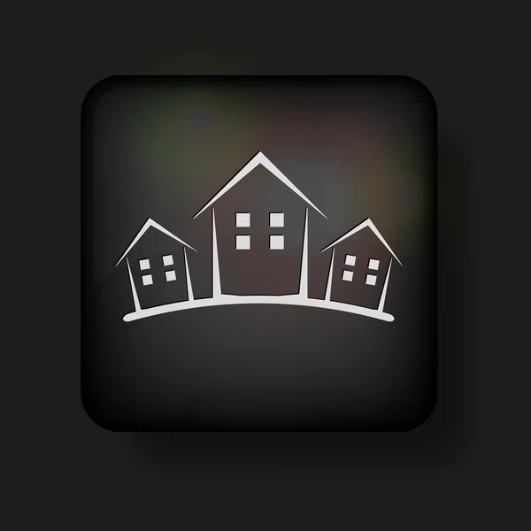 Vector icono de bienes raíces en negro. Eps10 — Archivo Imágenes Vectoriales