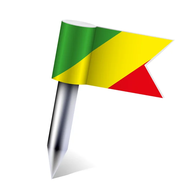 Vektorová Demokratická republika Kongo, vlajka izolovaná na bílém. Eps10 — Stockový vektor