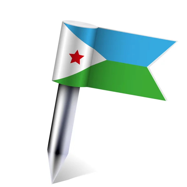 Bandera vectorial de Djibouti aislada en blanco. Eps10 — Vector de stock