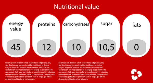 Vector nutritional value. Eps10 illustration — Stock Vector