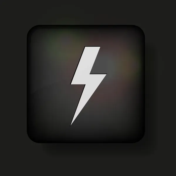Vector lightning bolt icon on black. Eps10 — Stock Vector