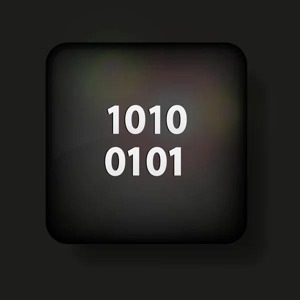 Vector binary code icon on black. Eps10 — Stock Vector